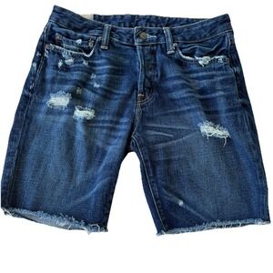 Men's Abercrombie & Fitch Jean Shorts Mens 31‎ Blue Denim Jorts Cutoff